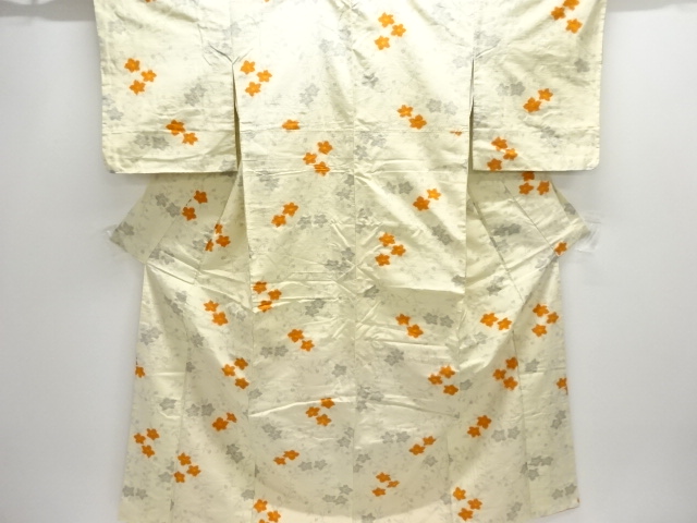 JAPANESE KIMONO / UNUSED TSUMUGI / WOVEN KIKYO PATTERN 